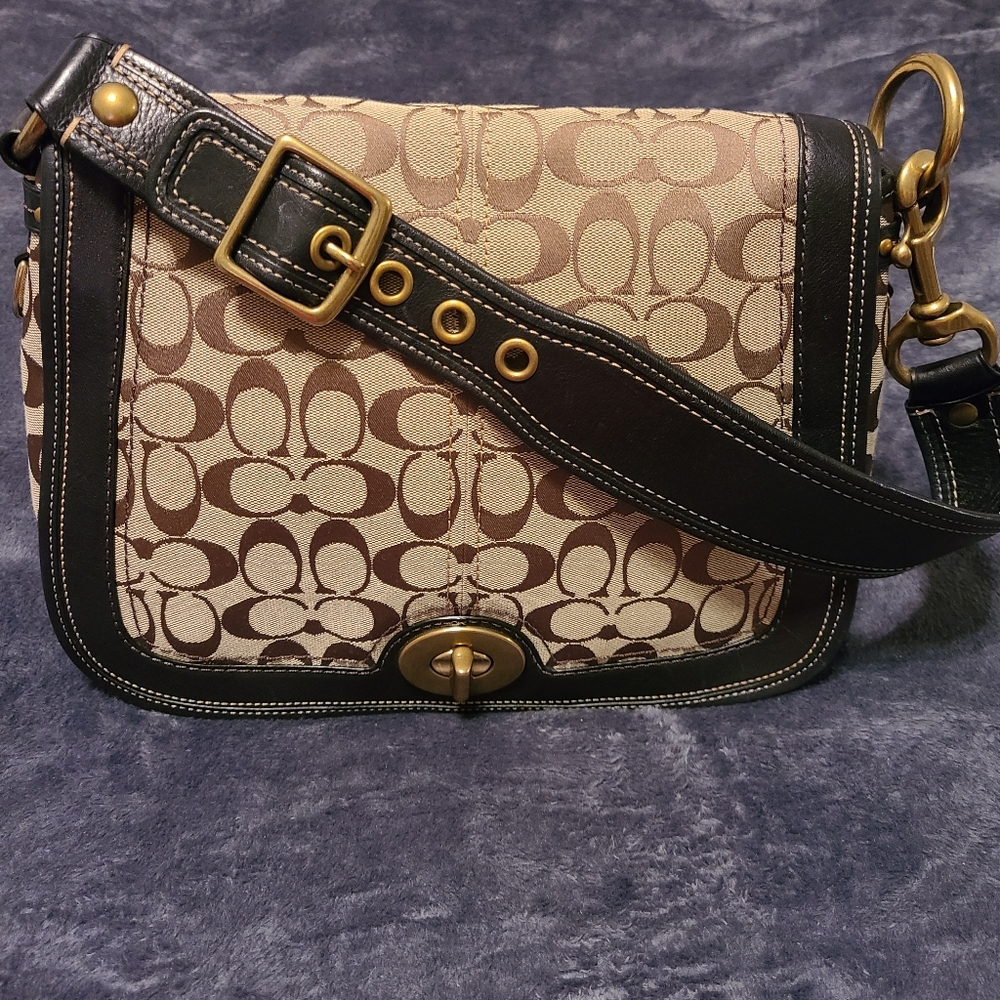 Coach Signature Legacy Flap Shoulder Handbag